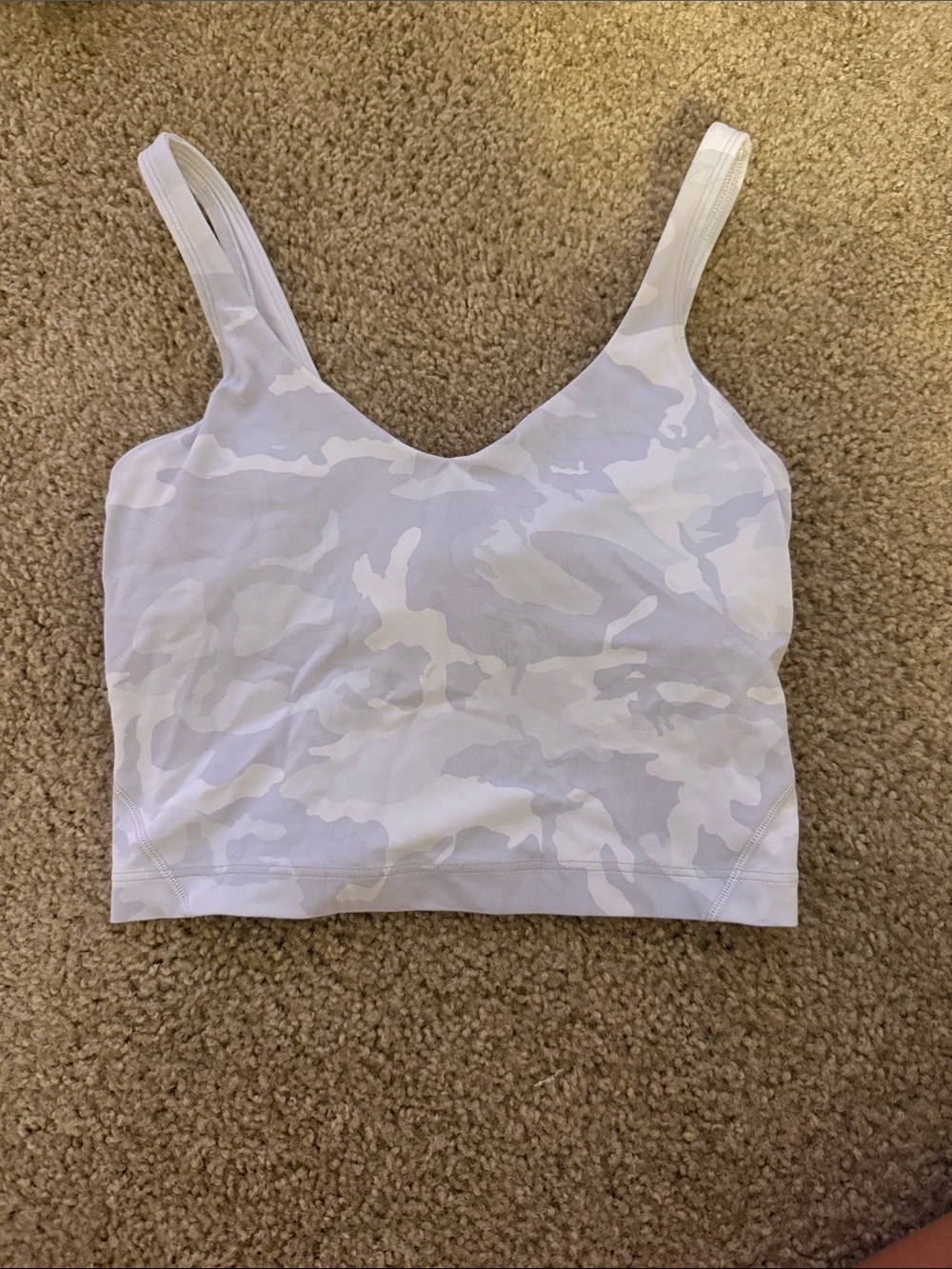 lululemon athletica White Camo V-Neck Crop Tank